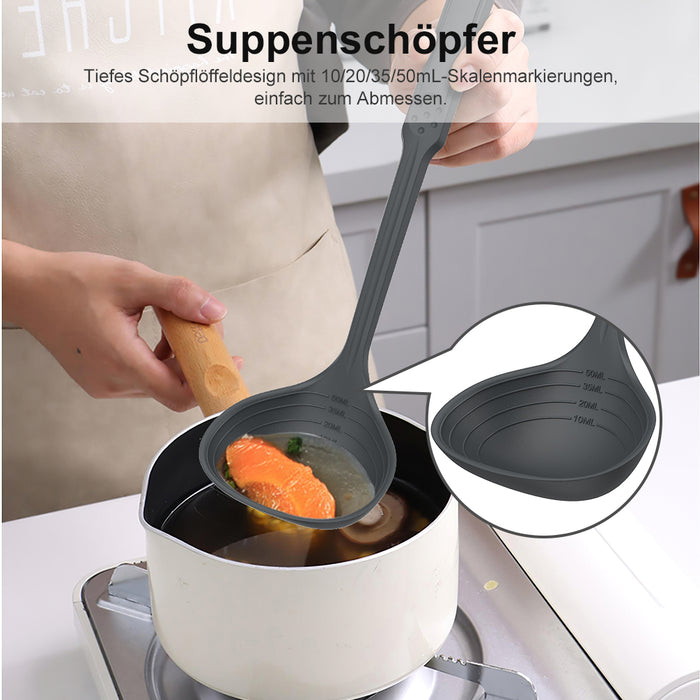 4Pcs Kitchen Utensil Set Silicone Utensils for Cooking Anti-slip Cooking Utensil Set for Nonstick Cookware