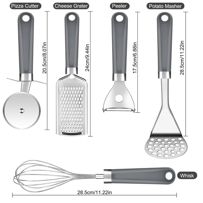 Kitchen Utensils Set Stainless Steel Kitchen Accessories, 5 Pcs