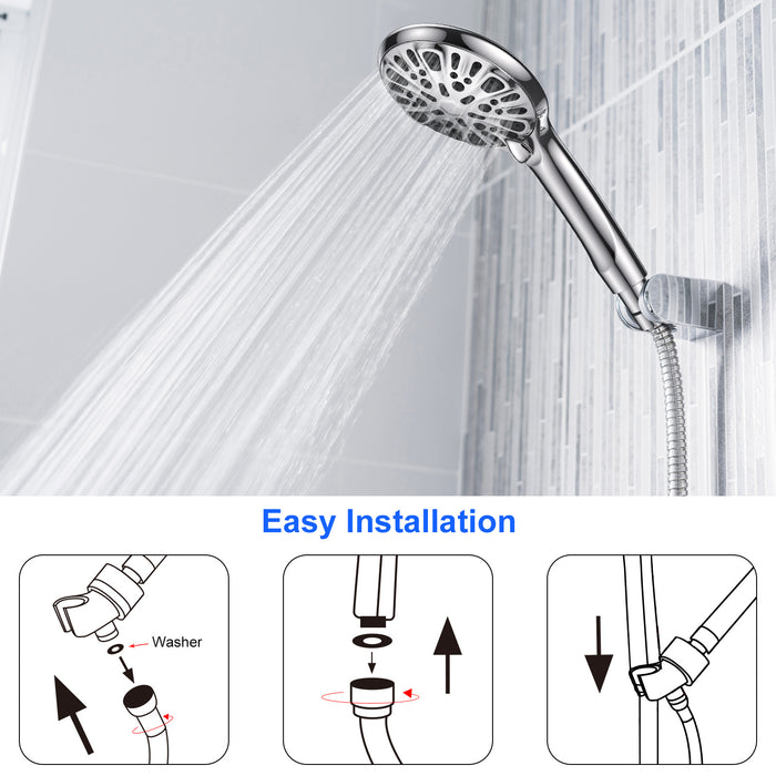 Handheld Shower Head Hand Shower Rain Shower Head with 9 Spray Modes