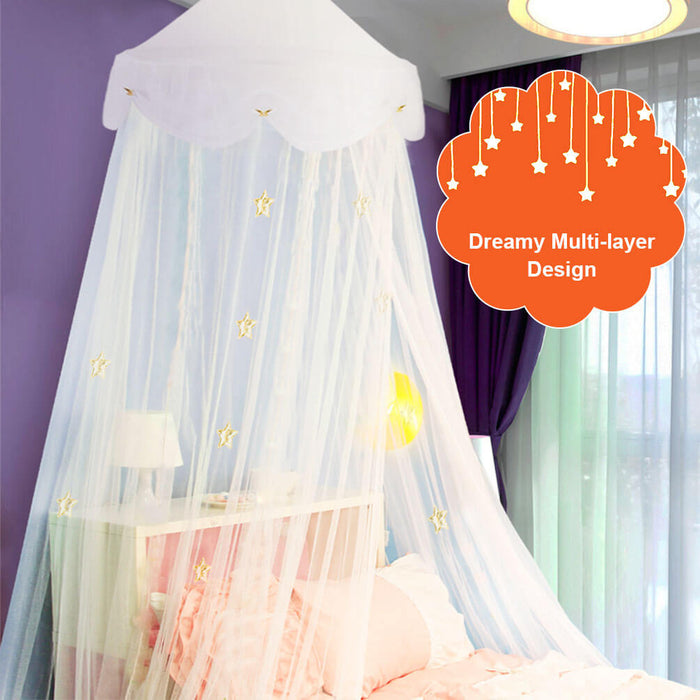 princess bed tent White Bed Canopy Yarn Mosquito Net Princess Play Tent Bedding for Bedr — Aopow